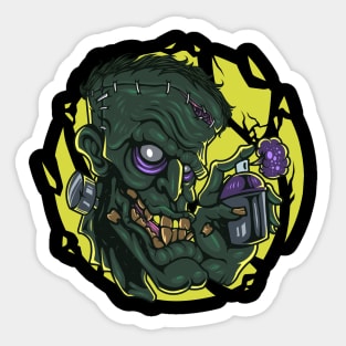 Zombie Head Mascot Spray Sticker